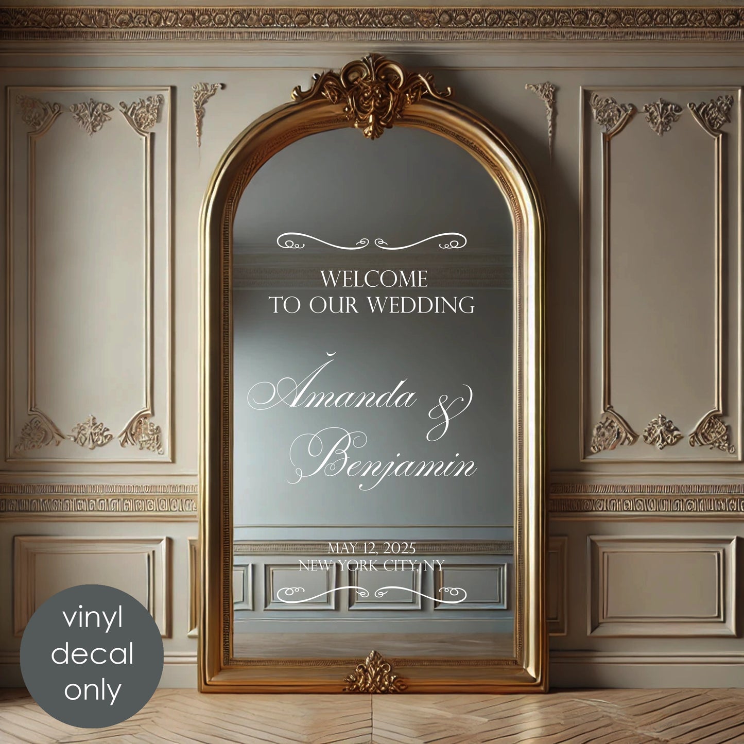 Welcome to Our Wedding Personalized Decor – Vinyl Custom Name, Date & Location Decal DIY Decoration Idea w68